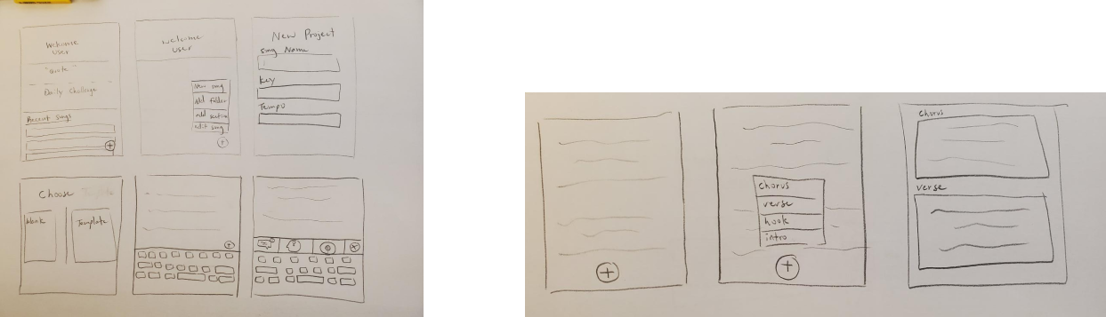 Early sketches that our team created in the prototyping process