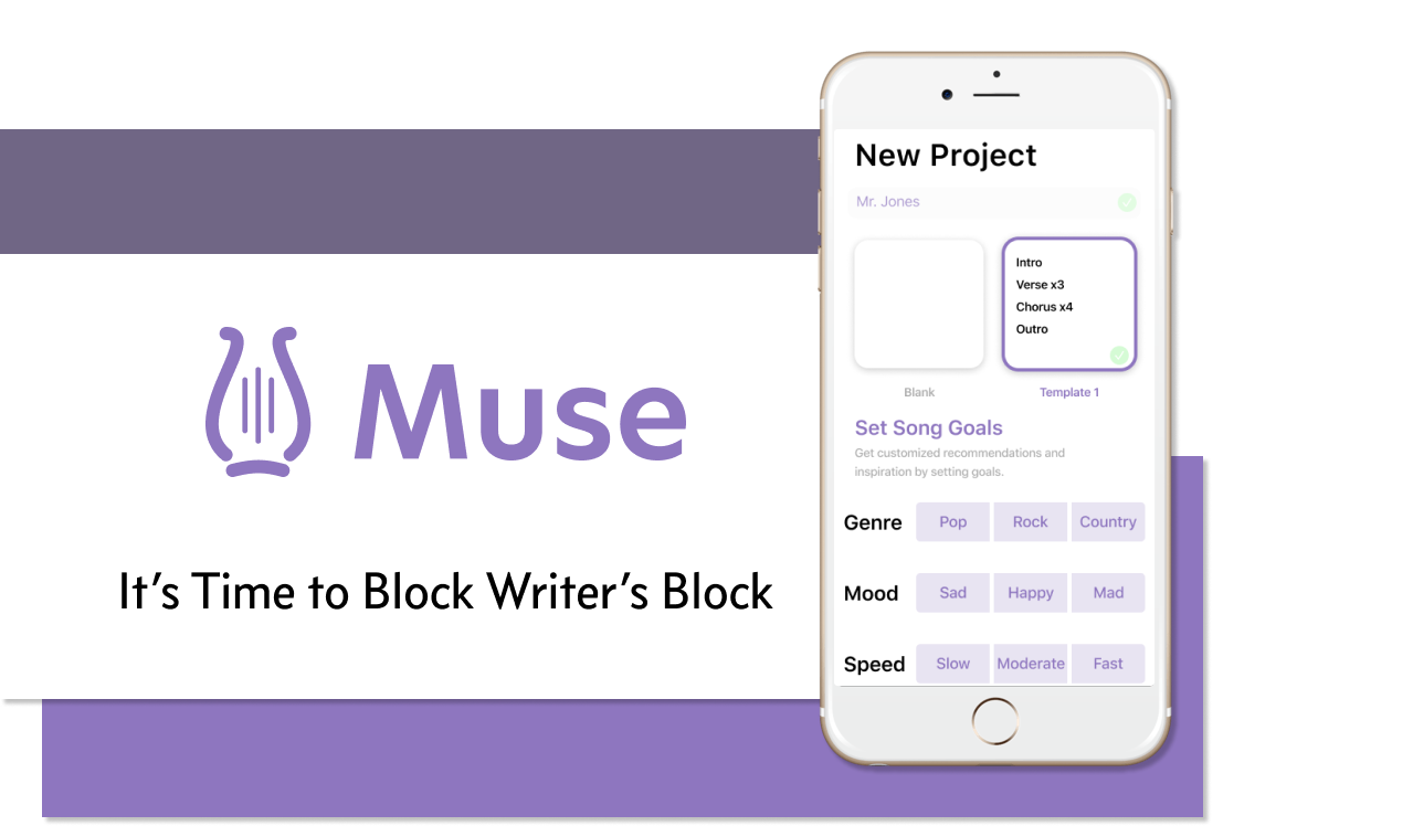 A showcase of the Muse app along with its slogan