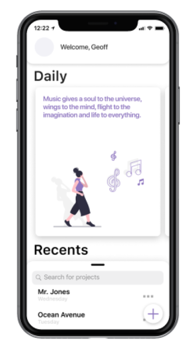 This picture shows what our prototype may look like on an iPhone