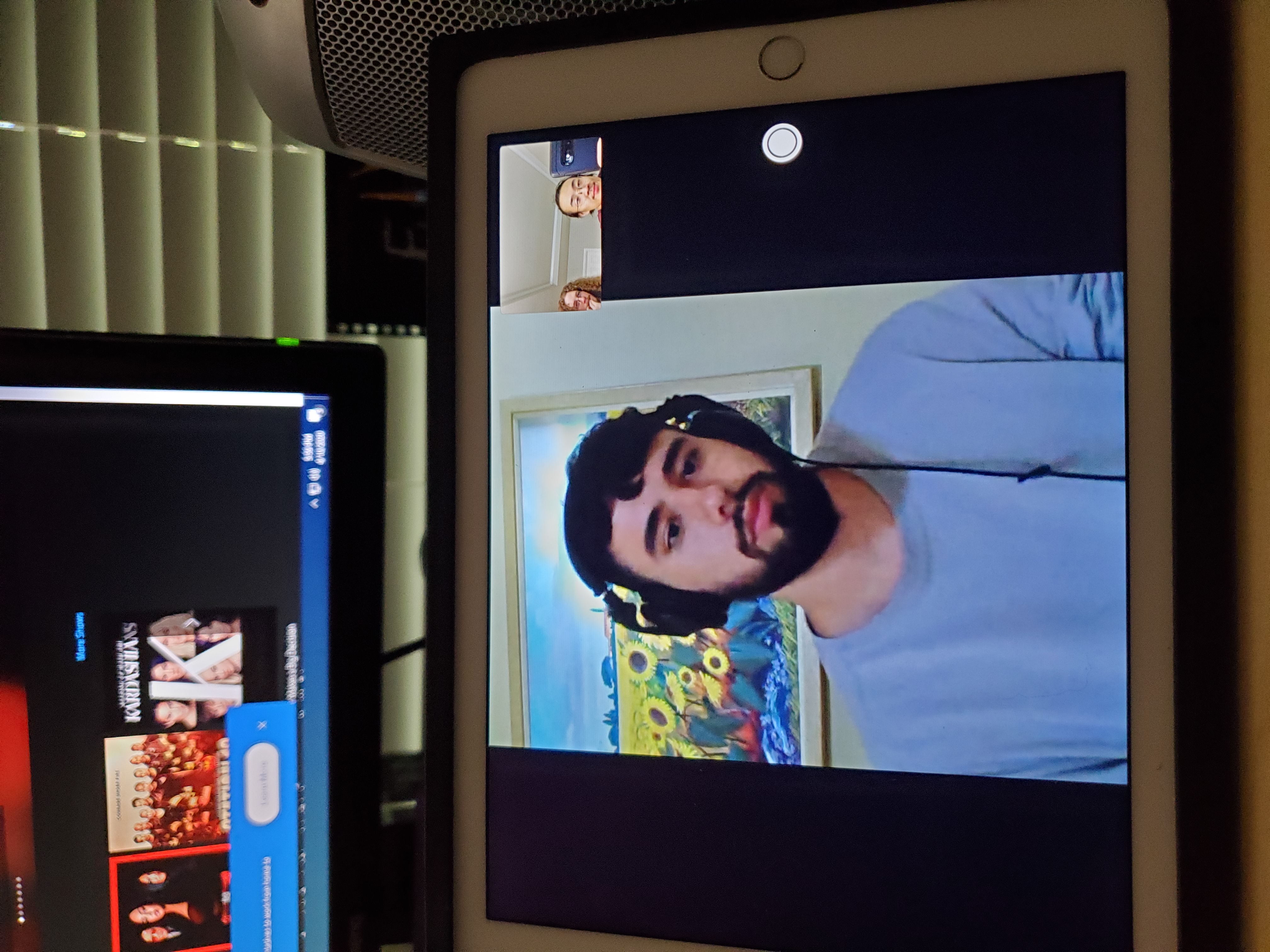 A picture of one of our remote meetings, where we met as a group on our ipads