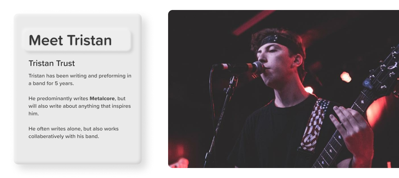 A picture and description of Tristan, our second subject matter expert.