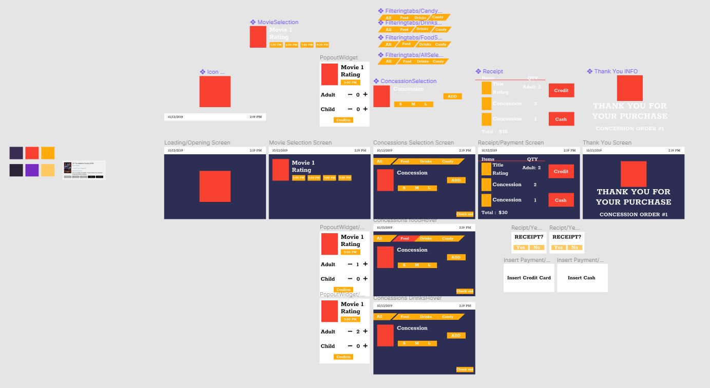 A screenshot of a very early low fidelity prototype we made in figma