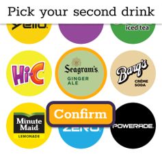 The old window that would pop up to choose a drink